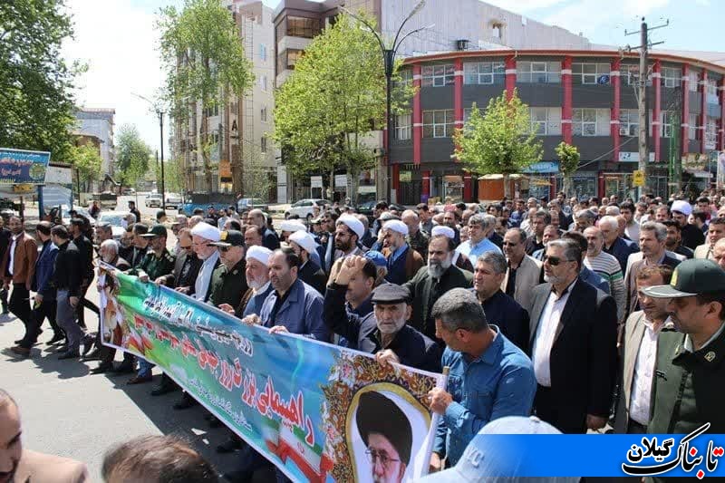 شرکت فرماندار رضوانشهر در راهپیمایی روز جهانی قدس